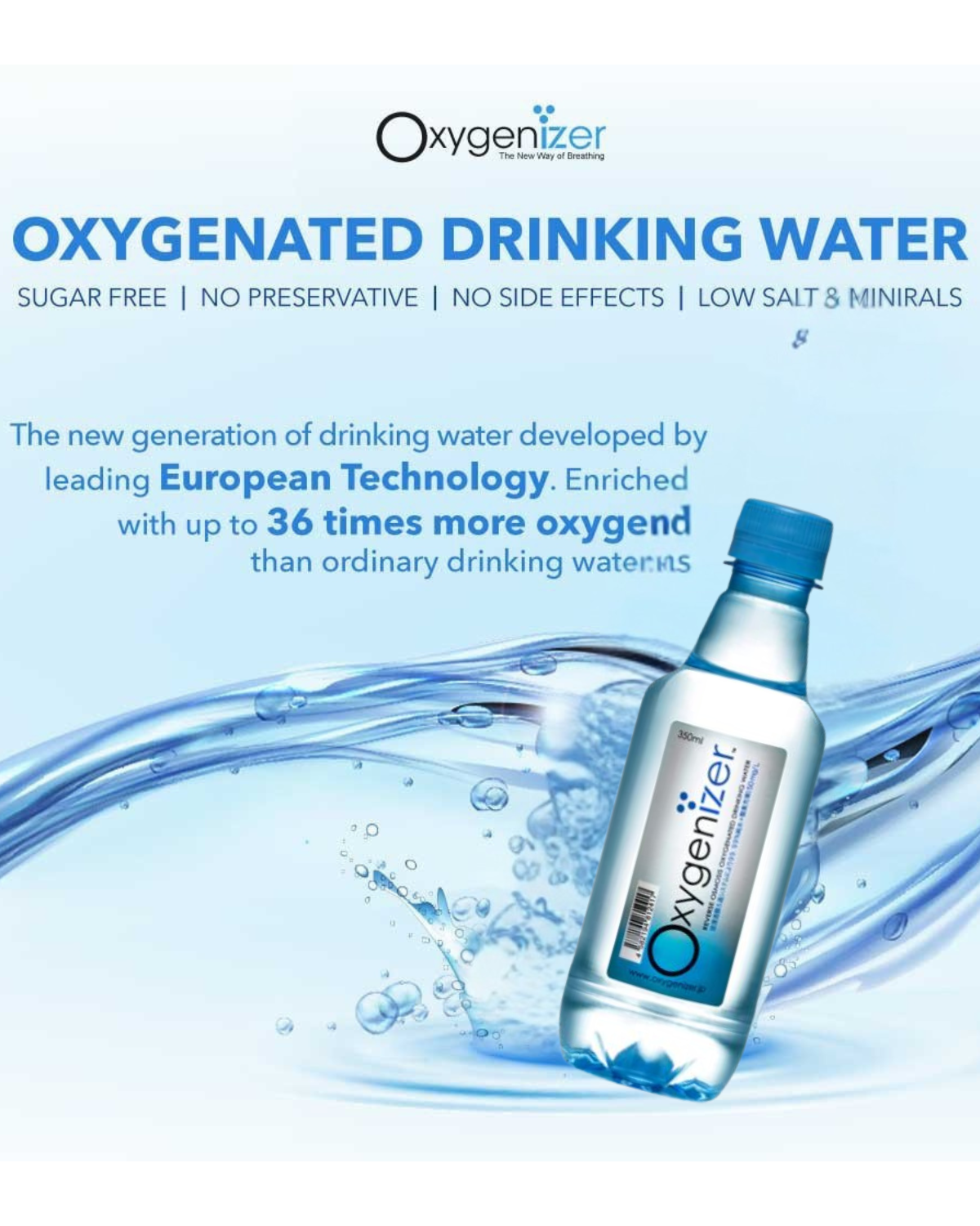 Oxygenated Drinking Water Low Sodium 30 x 350ml