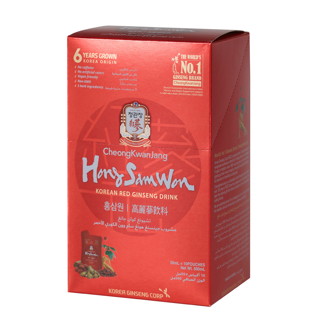 hong sam won korean red ginseng drink caffeine free