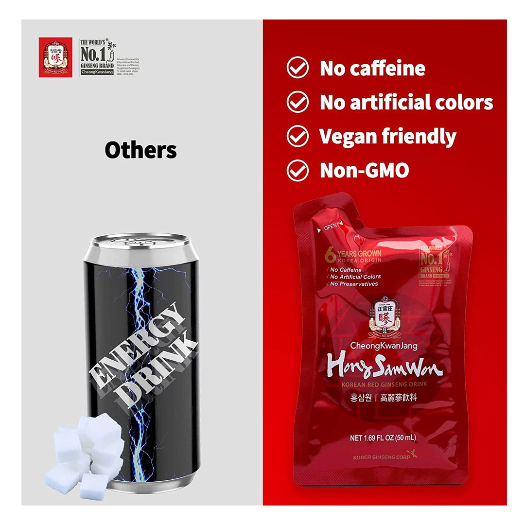 hong sam won korean red ginseng drink caffeine free