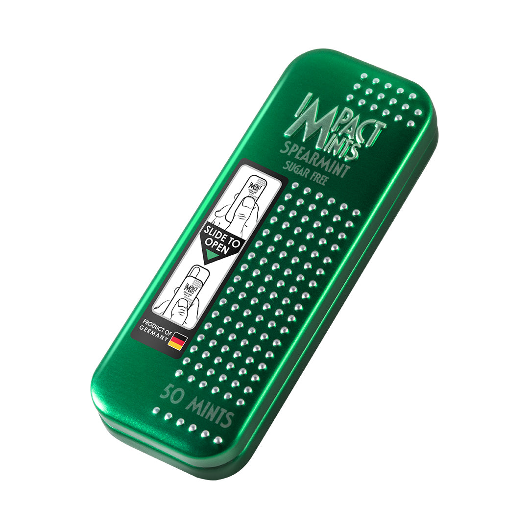 Impact Sugar-Free Spearmint Mints 9g (12 Tins) – Xylitol Fresh Breath, Vegan & Gluten-Free