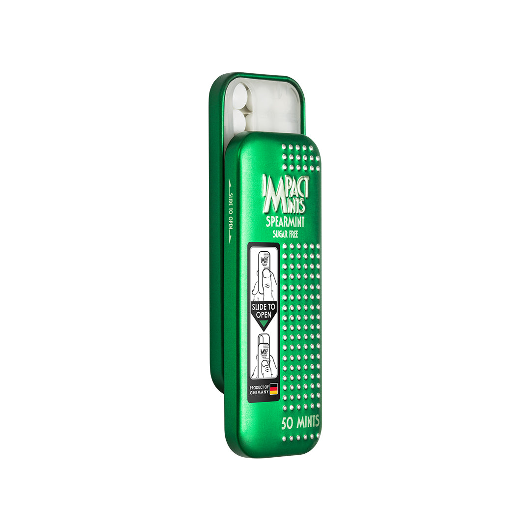 Impact Sugar-Free Spearmint Mints 9g (12 Tins) – Xylitol Fresh Breath, Vegan & Gluten-Free