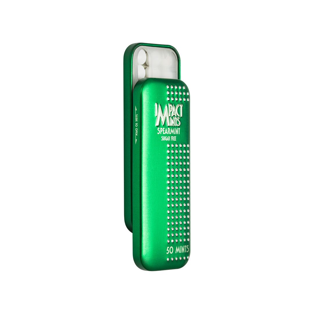 Impact Sugar-Free Spearmint Mints 9g (12 Tins) – Xylitol Fresh Breath, Vegan & Gluten-Free