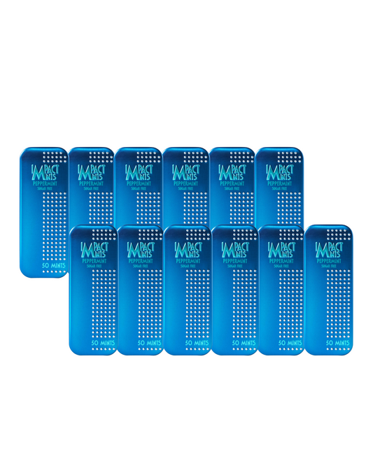 Impact Sugar-Free Peppermint Mints 9g (12 Tins) – Xylitol Fresh Breath, Vegan & Gluten-Free Cool & Long-Lasting Freshness