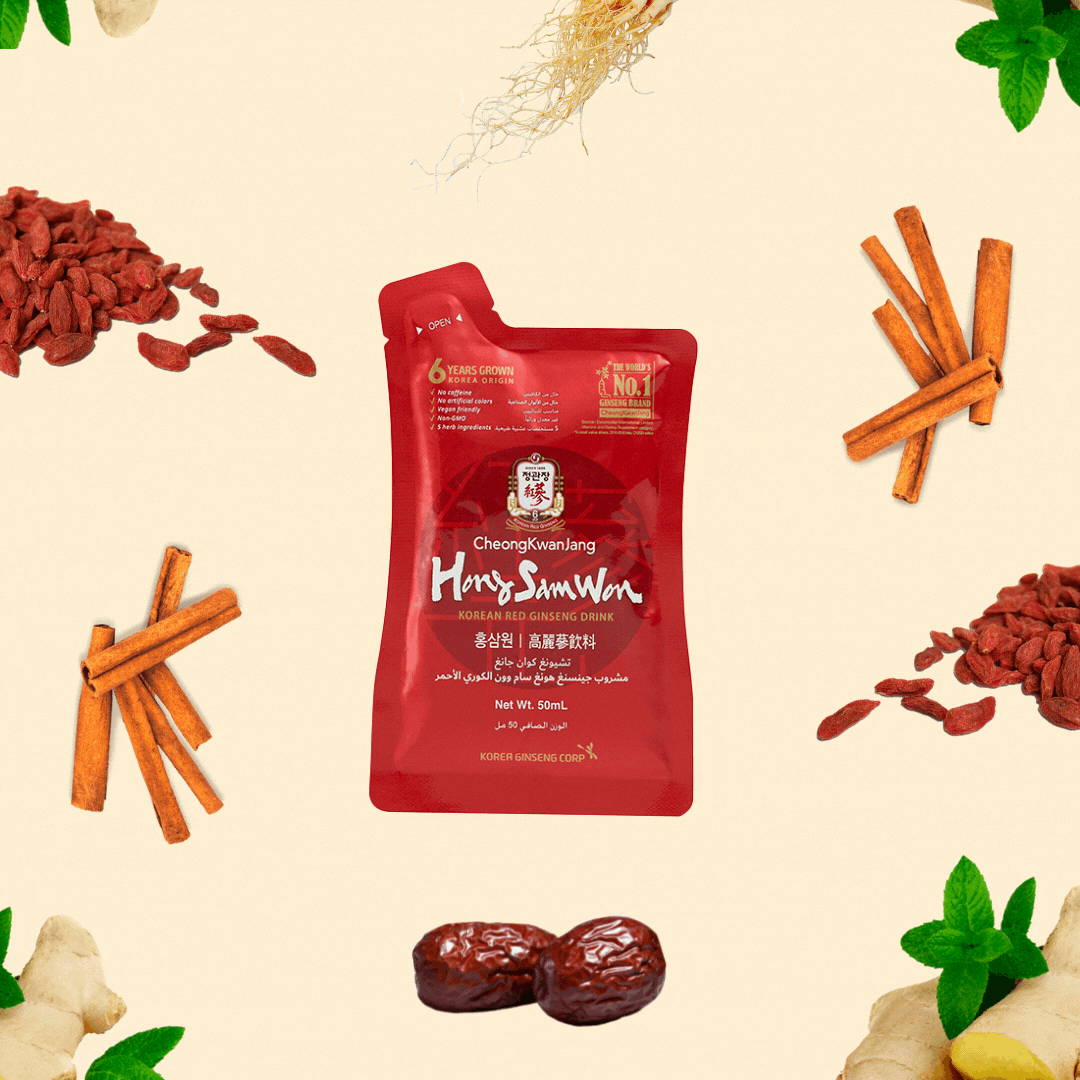 hong sam won korean red ginseng drink caffeine free benefits